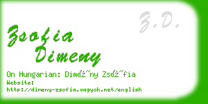 zsofia dimeny business card